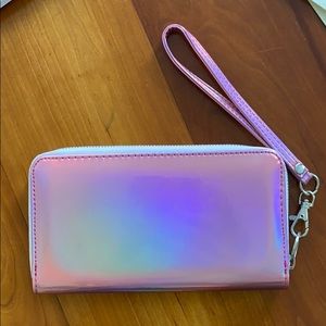 Iridescent soft purse with handle